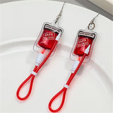 gothic dti Funny Creative Sweet Cool Style Simulation Plasma Blood Bag Earrings Personality Hot Girl Style Liquid Plasma Earrings