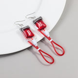 gothic dti Funny Creative Sweet Cool Style Simulation Plasma Blood Bag Earrings Personality Hot Girl Style Liquid Plasma Earrings