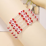 bracelets New Jewelry Multi-Sided Cut Color Crystal Beaded Bracelet Suit Acrylic Heart-Shaped Stretch Bracelet