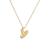 gold Hot Sale 26 English Letters Pendant Necklace Female 18K Real Gold Plating Factory Straight Hair