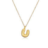 gold Hot Sale 26 English Letters Pendant Necklace Female 18K Real Gold Plating Factory Straight Hair