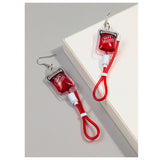 gothic dti Funny Creative Sweet Cool Style Simulation Plasma Blood Bag Earrings Personality Hot Girl Style Liquid Plasma Earrings