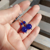 silver bracelet with dangling beads EBay 8-12mm Blue Lapis Lazuli round Beads Pendant Earrings