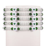 bracelets New Jewelry Multi-Sided Cut Color Crystal Beaded Bracelet Suit Acrylic Heart-Shaped Stretch Bracelet