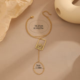 gold Stainless Steel Hollow Sun Ring One-Piece Bracelet Women's Geometric Ethnic Jewelry Sling Chain Bracelet Party Gift