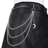 grunge outfits Jewelry Trendy Metal Ring Multi-Layer Waist Chain Women's High-Grade Retro Moon Pendant Pants Chain