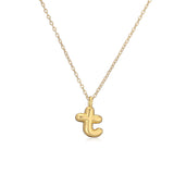 gold Hot Sale 26 English Letters Pendant Necklace Female 18K Real Gold Plating Factory Straight Hair