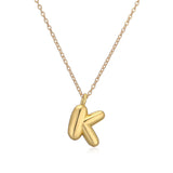 gold Hot Sale 26 English Letters Pendant Necklace Female 18K Real Gold Plating Factory Straight Hair