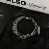 Hivava DOUBLE LAYER BLACK SQUARE CHAIN BRACELET