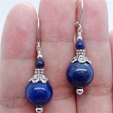 silver bracelet with dangling beads EBay 8-12mm Blue Lapis Lazuli round Beads Pendant Earrings