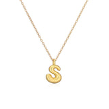 gold Hot Sale 26 English Letters Pendant Necklace Female 18K Real Gold Plating Factory Straight Hair