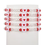 bracelets New Jewelry Multi-Sided Cut Color Crystal Beaded Bracelet Suit Acrylic Heart-Shaped Stretch Bracelet