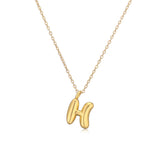 gold Hot Sale 26 English Letters Pendant Necklace Female 18K Real Gold Plating Factory Straight Hair