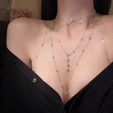 gold Women's Summer Trendy Cool Hot Girl Body Chain Chest Chain Full Body Sexy Three-Dimensional Back Chain Decoration