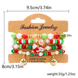 bracelets Christmas Combination Bracelet Creative Color Acrylic Santa Claus Snowflake Elastic Beaded Bracelet Christmas Suit