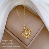 gold [Titanium Steel] Love Ballet Light Luxury Elegant Gorgeous Full Diamond Necklace Women's All-Match Clavicle Chain Titanium Steel Chain