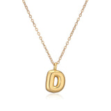 gold Hot Sale 26 English Letters Pendant Necklace Female 18K Real Gold Plating Factory Straight Hair