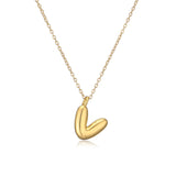 gold Hot Sale 26 English Letters Pendant Necklace Female 18K Real Gold Plating Factory Straight Hair