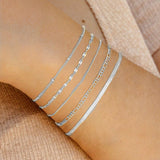 bracelets Jewelry Fashion Multi-Layer Metal Blade Chain Suit Bracelet Women's Minimalist Diamond 6-Piece Bracelet