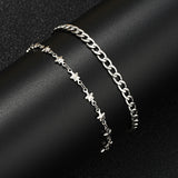 Hivava bracelets New Style Cold Style Five-Pointed Star Chain Stainless Steel Double-Layer Bracelet Female Personality Niche Design Minimalist Bracelet