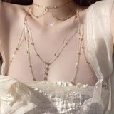 gold Women's Summer Trendy Cool Hot Girl Body Chain Chest Chain Full Body Sexy Three-Dimensional Back Chain Decoration