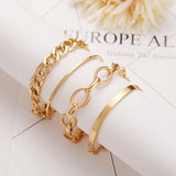 bracelets Jw68 4 PCs Set Hip Hop Cuban Bracelet Punk Metal Twisted Rope Chain Bangle Bangle Bangle Bangle Bangle Bangle