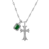 Hivava CROSS SQUARE GEM DIAMOND NECKLACE