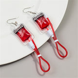 gothic dti Funny Creative Sweet Cool Style Simulation Plasma Blood Bag Earrings Personality Hot Girl Style Liquid Plasma Earrings