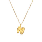 gold Hot Sale 26 English Letters Pendant Necklace Female 18K Real Gold Plating Factory Straight Hair