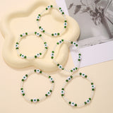 bracelets New Jewelry Multi-Sided Cut Color Crystal Beaded Bracelet Suit Acrylic Heart-Shaped Stretch Bracelet