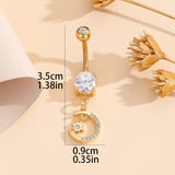 belly ring Fashion with Diamond Moon-Shaped Zircon Navel Nail Suitable for Women's Daily Wear