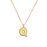 gold Hot Sale 26 English Letters Pendant Necklace Female 18K Real Gold Plating Factory Straight Hair