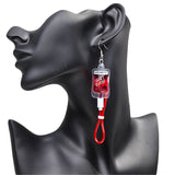 gothic dti Funny Creative Sweet Cool Style Simulation Plasma Blood Bag Earrings Personality Hot Girl Style Liquid Plasma Earrings