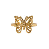 butterfly ring Elegant Butterfly Open Ring Sweet All-Match Niche 18K Gold Plated Non-Fading Stainless Steel Ring for Women