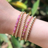 bracelets Titanium Steel Vacuum Plated 18K Gold Fashion Stacked Style Colorful Natural Stone Beaded Bracelet Golden Vintage Bracelet