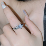 gold New Hong Kong Style Girl Sweet Cool Pink Niche Ring Female Irregular Fashion All-Match Inlaid Shining Ring