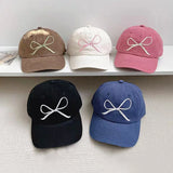 Hivava Bowknot Embroidered Cap Breathable Sunscreen Cap Cotton Outdoor Hat Fashionable Ssweet Cool Hat Show Face Small Baseball Cap