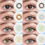 Hivava  Natural Colored Contact Lenses 1Pair Ocean Blue Lenses Beautiful Pupil Yearly Makeup Lens Brown Eyes Contacts Lenses