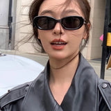 Hivava  - Korea Retro Oval Sunglasses Women INS Street Shot Sunshade Glasses Dustproof Windproof Riding Glasses UV400 Sunglasses