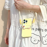 Hivava  Cute Dachhund Rope Summer Yellow Fundas For Iphone 14Pro 13 15 Pro Max 15Pro 14 15promax 13ProMax Ins Phone Case Protector