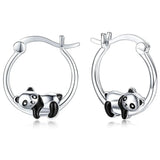 Hivava  -  Silver Color Panda Earring for Women Girl Gift Lovely Cartoon Animal Jewelry