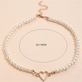 Hivava Trendy Love Heart Pearl Choker Necklace Female Personality Party Fashion Clavicle Collier Accessories Colar Perlas Collar Gift