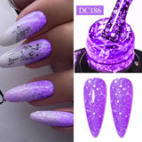 Hivava  -  7ml Snowflake Gel Nail Polish Neon Fluorescent Gel Semi Permanent Pink White Snow Sequins Nails Art Design Varnish UV LED