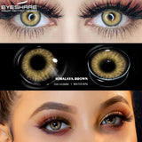 Hivava  Contact Lenses for Eyes 1 Pair Colored Lenses Soft Eyes Contacts Color Brown Beauty Cosmetic Lens Yearly Use