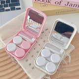 Hivava  Sweet Cute Cat Contact Lens Case Cartoon Cosmetic Lens Container Portable Travel Set Spectacle Case Storage Lens