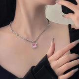 Hivava  -  Goth Harajuku Fashion Pink Peach Heart Drop Pendant Earrings for Women Sweet Cool Aesthetic Y2K Accessories Fashion Jewelry