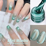 Hivava   -  Mint Green Color Cat Magnetic Gel Nail Polish Sparkle Glitter Gel Varnis Semi Permanent 10ml for Summer Manicure DIY