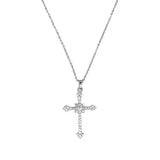 Hivava Silver Color Necklaces For Women CZ Zirconia Cross Pendant & Necklace Chain Collier Choker Trendy Jewelry Accesories Bijoux