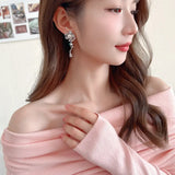 Hivava  Spring New Dress Women's Flower Earrings Design Simulation Pearl Rose Flower Earrings Exquisite Fashion Accessories