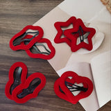 Hivava  -  2pc Hot Christmas Red Velvet Star Heart BB Hair Side Clips for Women Girls Kids Child Hairpin Gift Hair Accessories Ornament